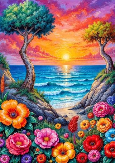Enjoy puzzel Bloeiende kust 1000 stukjes