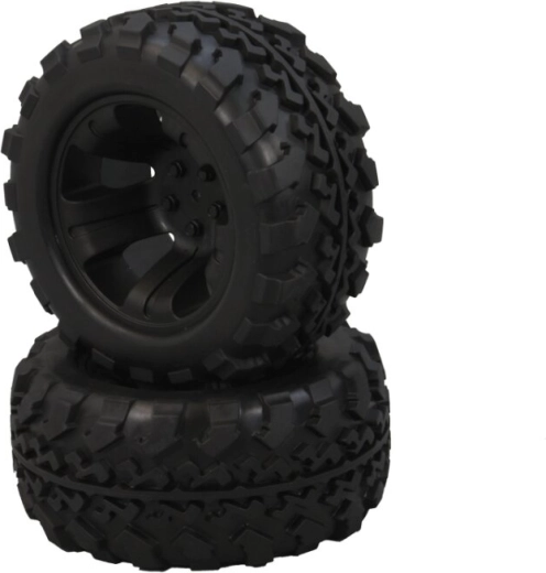 Wielen met velgen voor RC-model Tiger 1:10, zwart