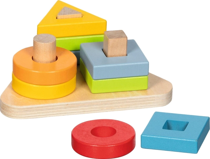 Driehoekig houten sorteer- en stapelspel - 1 stuk