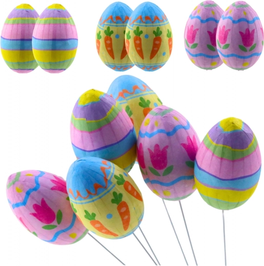Paasdecoratie eieren op draad 6 stuks