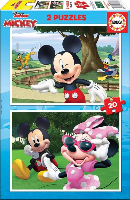 Educa Puzzel Mickey en vrienden 2x20 stukjes