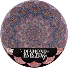 Diamant schilderen Mandala Bloem paars diameter 30 cm
