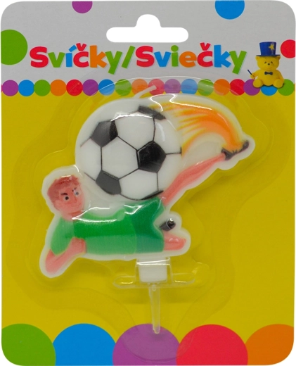 Verjaardagskaars met voetballer en houder