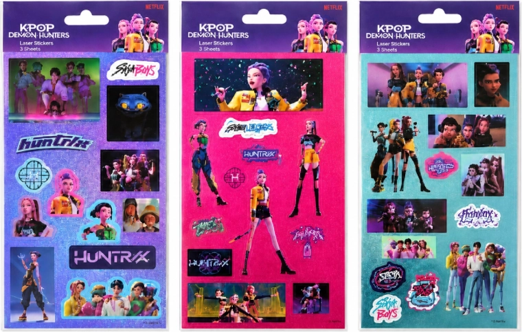 Set laserstickers KPop Demon Hunters – 3 vellen