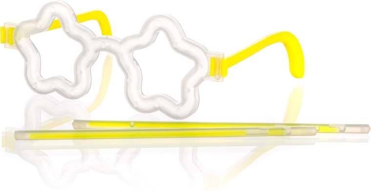 Lichtgevende stervormige bril met 2 fluorescerende armbandjes 20 cm MY PARTY