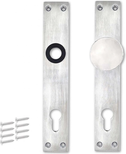 Aluminium schild met knop voor cilinder 90 mm zonder deurkruk