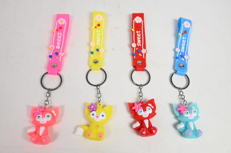 Sleutelhanger kat (poes) 12 stuks