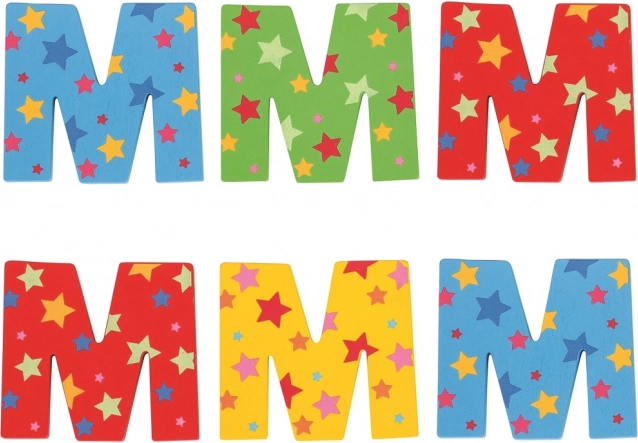 Kleurrijke houten letter Ster M