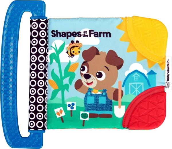 Baby Einstein zacht boekje met bijtringen en texturen Shapes at the Farm vanaf de geboorte
