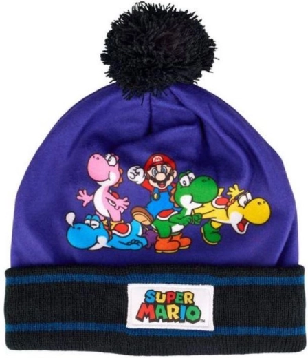 Blauwe fleece muts Super Mario