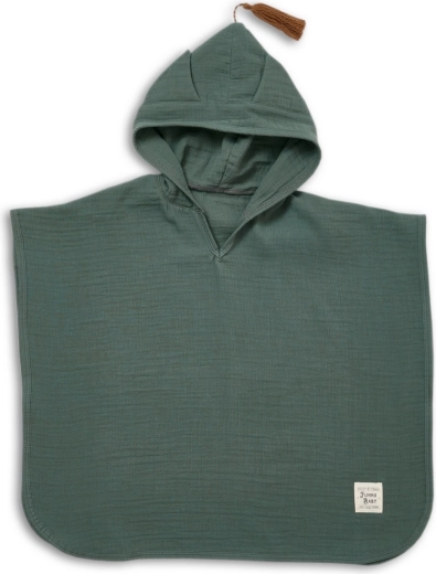 Funnababy mousseline poncho met capuchon Ivy Green