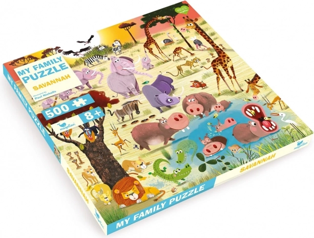 Familiepuzzel Savanne 500 stukjes