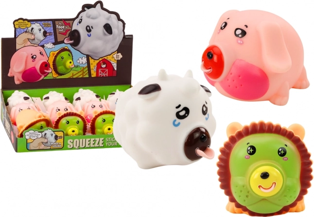 Dierenknijper Leeuw Varken Koe Antistress zachte figuur MIX