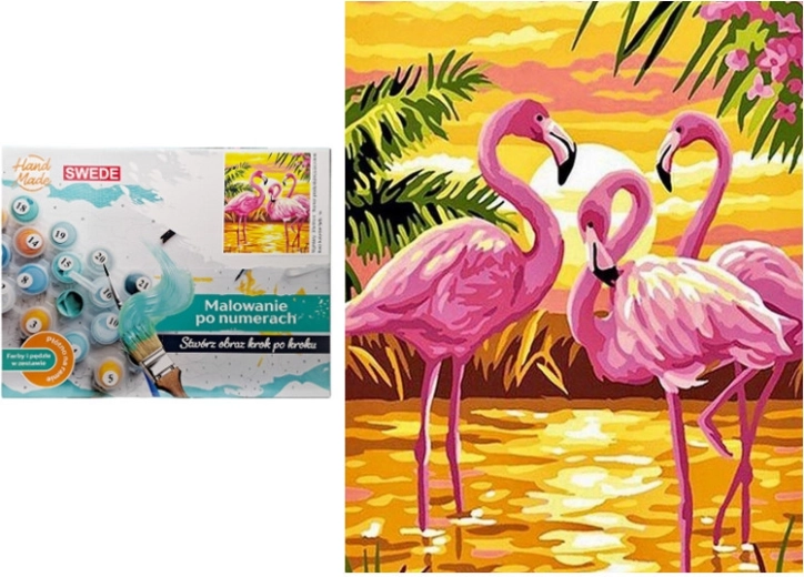 Schilderen op nummer Flamingo’s