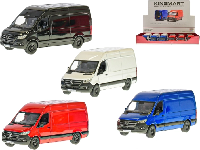 Kinsmart Mercedes‑Benz Sprinter metalen model 1:48 met te openen deuren