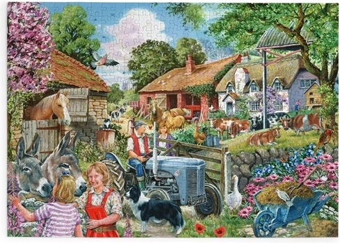House of Puzzles puzzel Op de boerderij, 500 extra grote stukjes
