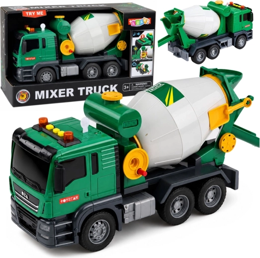 Betonmixer Mixer Truck met licht en geluid, groen