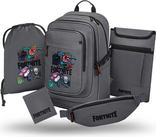 Baagl schoolset 5-delig Cubic Fortnite Squad (rugzak, zakje, heuptas, hoes voor notebook, portemonnee) GRS