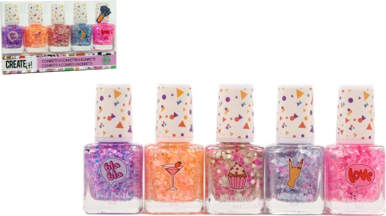Create It! glinsterende nagellak Confetti 5×8 ml