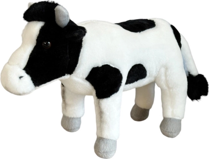 Pluchen koe zwart‑wit 22 cm
