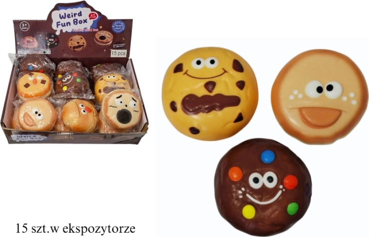 Knijpdonut met gezicht