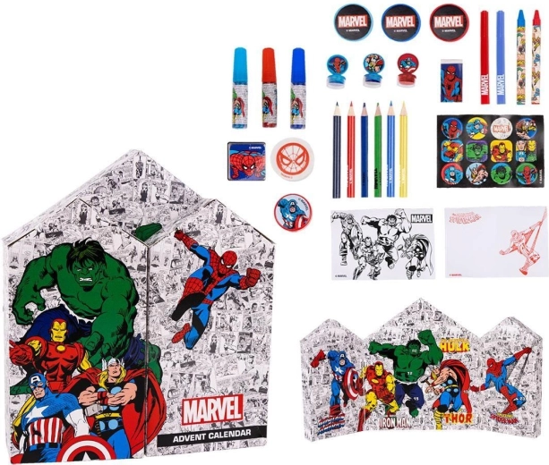 Adventskalender Avengers met knutsel- en tekenbenodigdheden