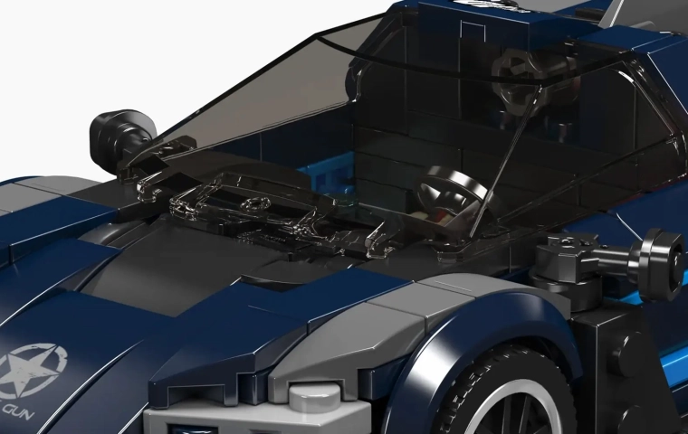 Bouwset sportauto zwart 404 onderdelen