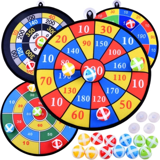 Set van 4 dartborden met klittenbal (36 cm)