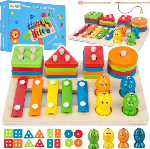 Houten set muziekinstrumenten voor kinderen, 18 stuks