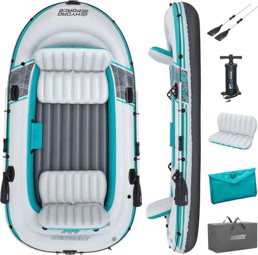 Vlot BESTWAY Hydro-Force Adventure X4 pro voor 4 personen met set peddels en pomp