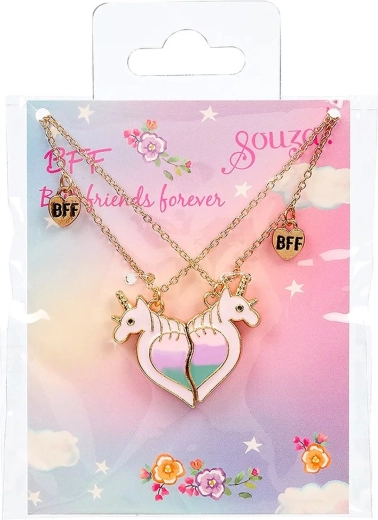 Souza! Cadeauset BFF Unicorn-halskettingen met eenhoorn - 2 stuks