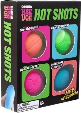 Schylling NeeDoh Hot Shots knijpballen – set van 4 stuks