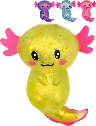 Glitterende knijpbare axolotl-antistressspeelgoed - 1 stuk