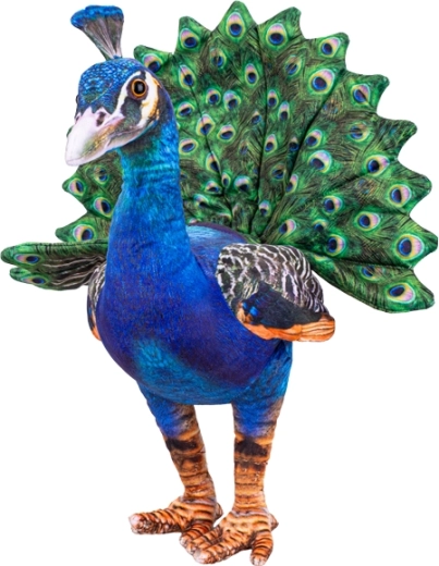 Pluchen pauw 40 cm – realistische decoratie en knuffel voor kinderen