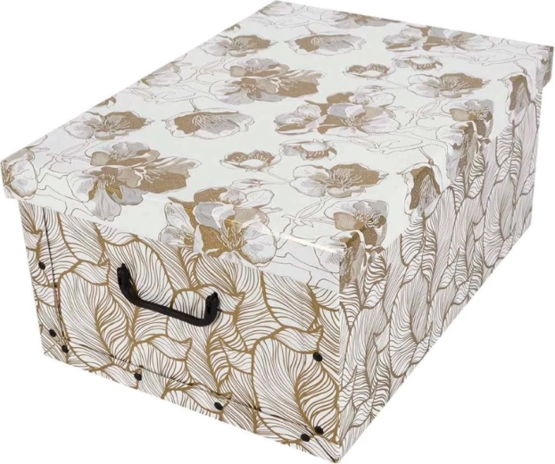Kartonnen opbergbox MAXI gouden sakurabloemen