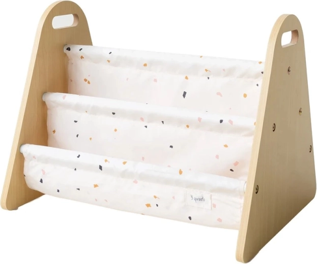3 Sprouts dubbelzijdige boekenstandaard terrazzo cream