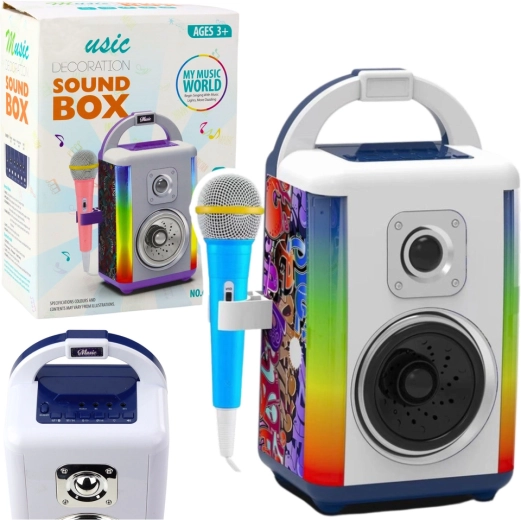 Kindermuziekset Sound Box met microfoon, Bluetooth en ledverlichting