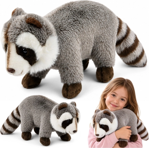 Realistische pluchen wasbeer grijs 45 cm