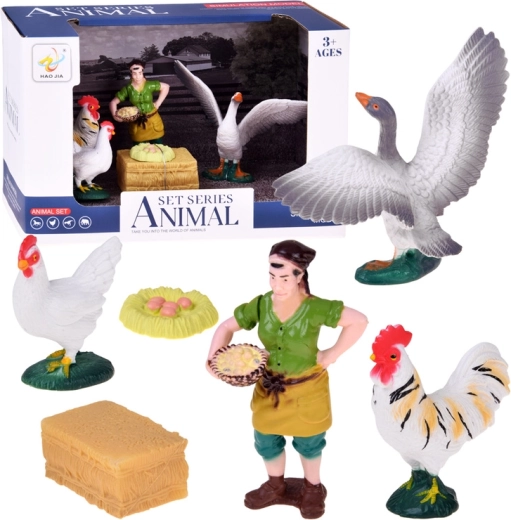 Set boerderijfiguren – boerin en pluimvee