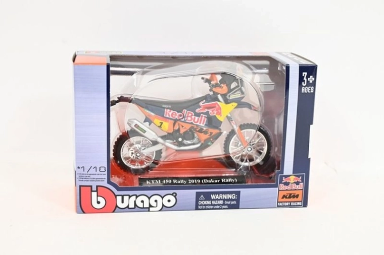 Bburago 1:18 Red Bull KTM 450 Rally Dakar 2019 (startnummer 1) – motorfietsmodel
