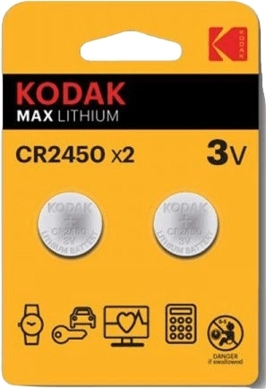 Lithium knoopcelbatterij Kodak CR2450 3 V, 2 stuks