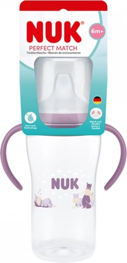 Babyfles NUK Perfect Match oefenfles met drinktuit hippo 260 ml