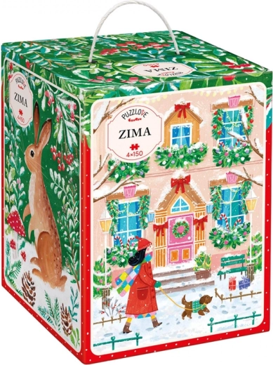 CzuCzu Puzzlove Winter – set van 4 puzzels met 150 stukjes