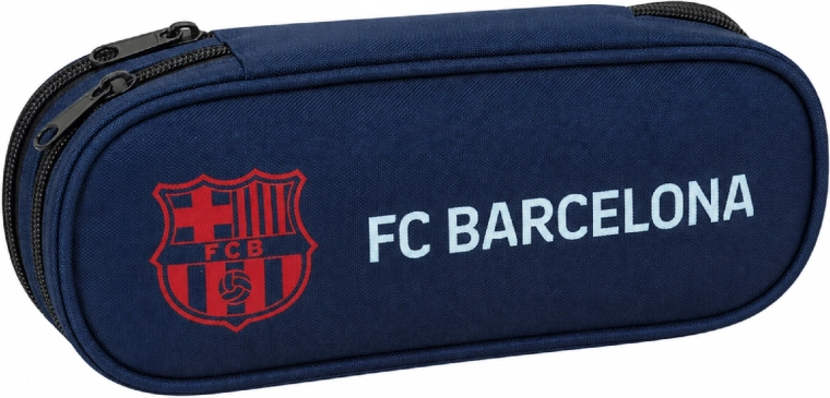 Ovaal schooletui FC Barcelona donkerblauw