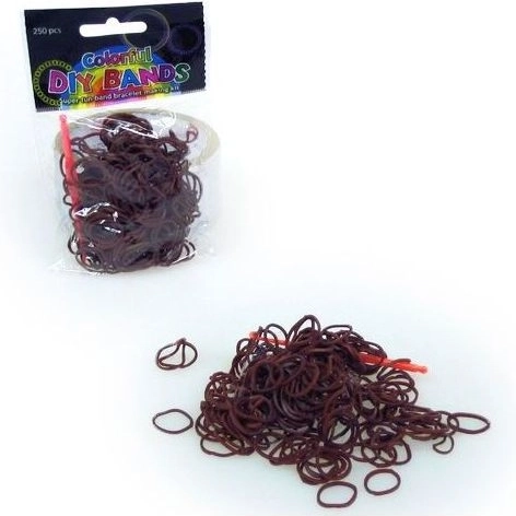 Set elastische rubberbandjes om sieraden te vlechten – bruin (250 stuks)