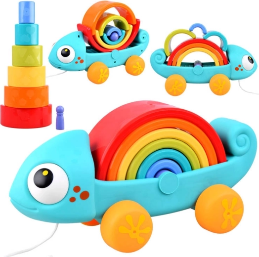 Regenboogkameleon Montessori-puzzel vanaf 18 maanden