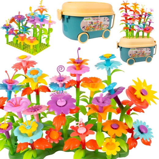 DIY bloemenbouwset tuinkar 139 onderdelen