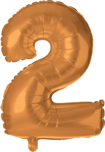 Folieballon cijfer 2 30 cm brons TORO