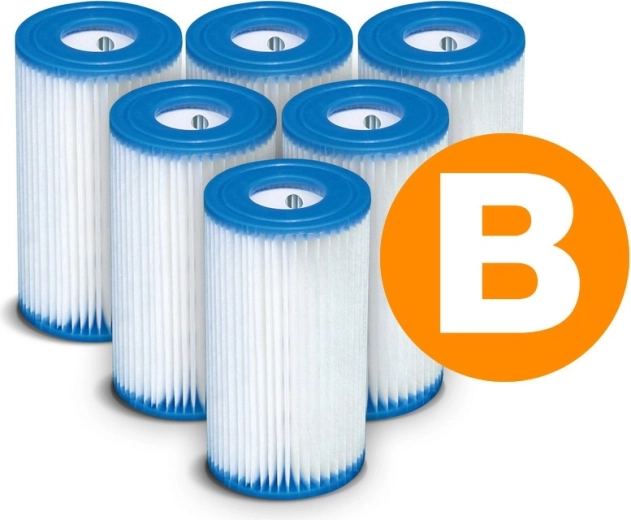 Papieren filter voor zwembadpomp Type B – set van 6 stuks INTEX