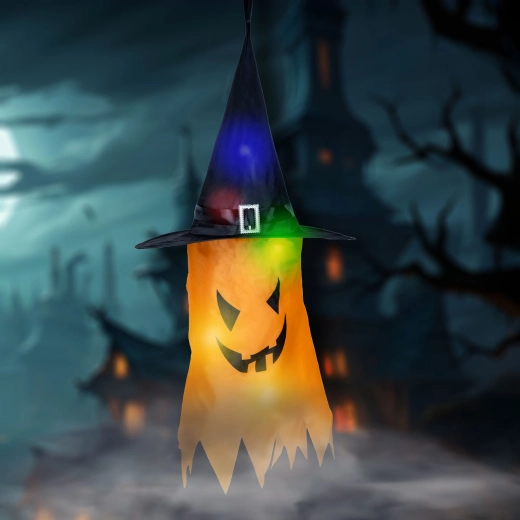 Halloween hangende leddecoratie geest geel